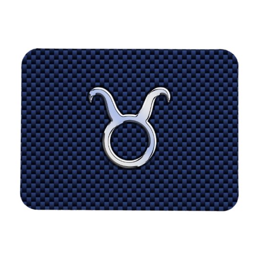 Magnet Flexible Taurus Zodiac Décor Marine Blue Carbon Fiber Impre (Horizontal)