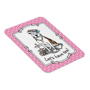 Magnet Flexible Tea Party Pit Bull (lt brindle white 3) chien mign