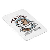 Magnet Flexible Tea Time Meow Time - Cute Cat and Tea Design (Côté Droit)