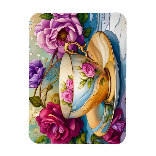 Magnet Flexible Tea Time - Tea Cup Art (Vertical)