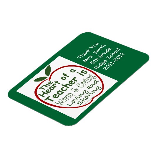 Magnet Flexible Teacher Magnet, Apple verse avec dévouement (Côté Gauche)