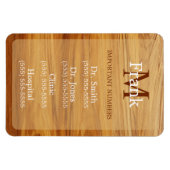 Magnet Flexible Teak Wood Look Important Phone Numbers (Horizontal)