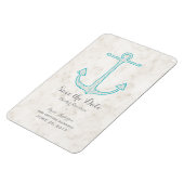 Magnet Flexible Teal Rustic Anchor Save the Date (Côté Gauche)