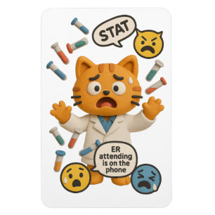 Magnet Flexible Technicien de Labo Clinique Chat Exécutant Tant de