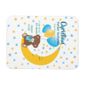 Magnet Flexible Teddy Bear assis sur la Lune Baby Birth Statistiqu (Horizontal)