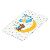 Magnet Flexible Teddy Bear assis sur la Lune Baby Birth Statistiqu (Côté Gauche)