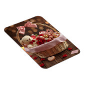 Magnet Flexible Teddy Rose Basket Romantic Valentine Heart Fridge (Côté Droit)