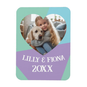 Magnet Flexible Télécharger personnalisé Coeur photo et nom cadeau