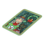 MAGNET FLEXIBLE TÉMOIN EN SWÉTER À NEIGE, CHAT NOIR XMAS HALLOWEEN (Côté Gauche)