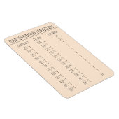 Magnet Flexible Température du graphique de conversion Celsius Fah (Côté Droit)