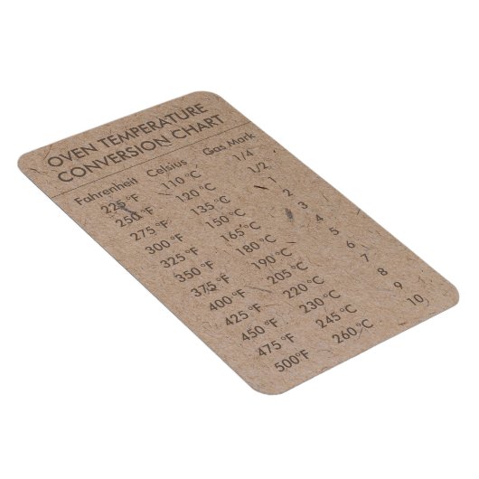 Magnet Flexible Température du graphique de conversion Celsius Fah (Côté Droit)