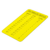 Magnet Flexible Température du graphique de conversion Celsius Fah (Côté Gauche)