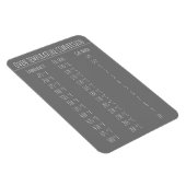 Magnet Flexible Température du graphique de conversion Celsius Fah (Côté Droit)