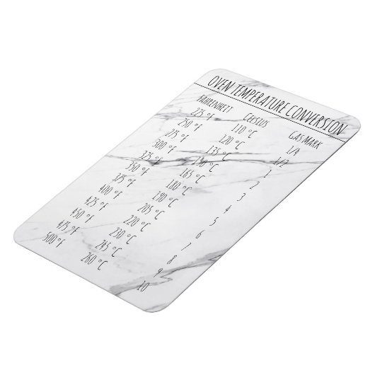 Magnet Flexible Température du graphique de conversion Celsius Fah (Côté Gauche)