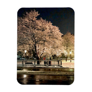 Magnet Flexible Tempête de neige nocturne Salem Common Massachuset