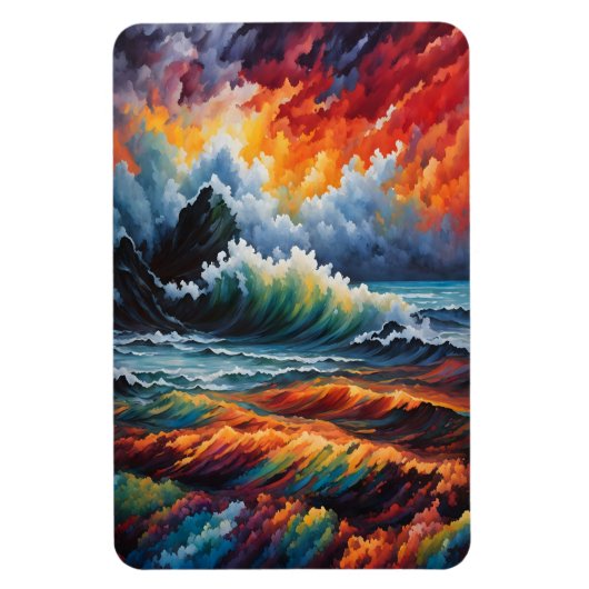 Magnet Flexible Tempête océanique - Art marin Abstrait (Vertical)