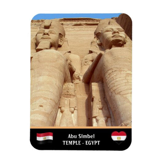Magnet Flexible Temple d'Abu Simbel et statues de Pharaon /Egypte  (Vertical)