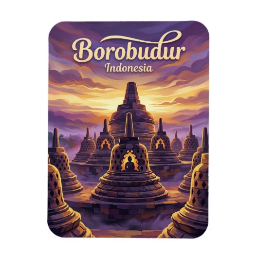 Magnet Flexible Temple de Borobudur Indonésie (Vertical)