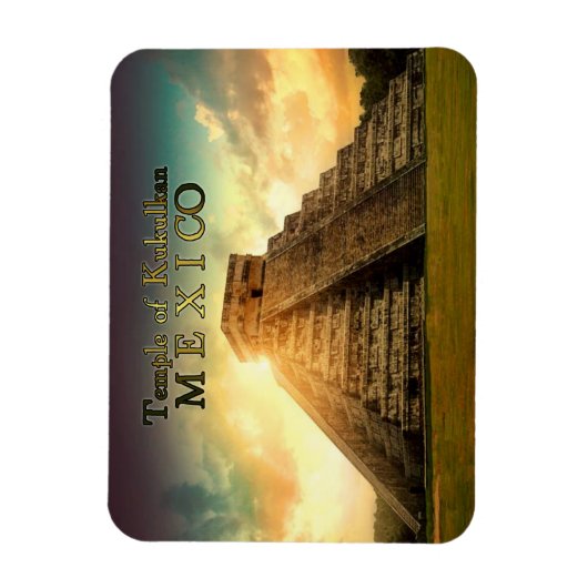 Magnet Flexible Temple de Kukulkan Mexique stylisé (Vertical)