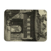Magnet Flexible Temple impérial asiatique en noir et blanc (Horizontal)