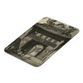 Magnet Flexible Temple impérial asiatique en noir et blanc (Côté Gauche)