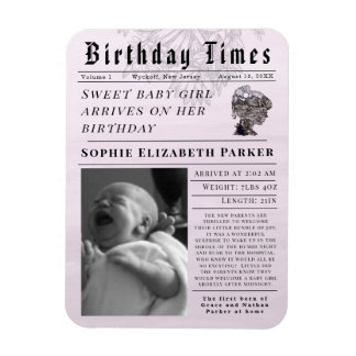 Magnet Flexible Temps d'anniversaire Naissance Nouveau-né