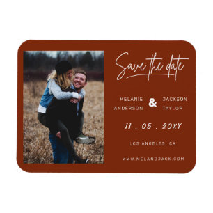 Magnet Flexible Terracotta Brûlé Orange Simple Photo manuscrite S