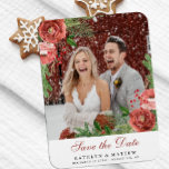 Magnet Flexible Terracotta Floral Christmas Pine Bough Wedding<br><div class="desc">Elegant Terracotta Blush Pink White Floral Christmas Pine Foliage Winter Wedding Save the Date Magnet. All the texts are pre-arranged for you to personalize easily and quickly with your own details.</div>
