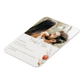 Magnet Flexible Terracotta Floral Photo Wedding Enregistrer la dat (Côté Gauche)