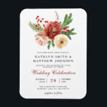 Magnet Flexible Terracotta Floral Pine Bough Faire-part de mariage<br><div class="desc">Élégante Terracotta Blush Pink Blanc Floral Pine de Noël Pin Foliage d'hiver Mariage de mariage Aimant d'invitation. Invitation votre famille, amis et collègues pour célébrer votre journée spéciale avec cet élégant, élégant et moderne Magnet faire-part de mariage. Tous les textes sont pré-arrangés pour que vous personnalisiez facilement et rapidement avec...</div>