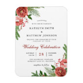 Magnet Flexible Terracotta Floral Pine Bough Wedding Invitation (Vertical)