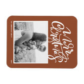 Magnet Flexible Terracotta Moderne Calligraphie Photo Noël (Horizontal)
