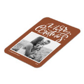 Magnet Flexible Terracotta Moderne Calligraphie Photo Noël (Côté Gauche)