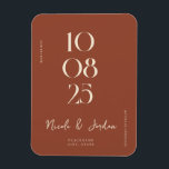 Magnet Flexible Terracotta moderne Simple Chic Enregistrer la date<br><div class="desc">Un mariage moderne sauve l'aimant date avec un design chic élégant et un style minimaliste.</div>