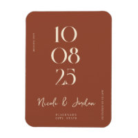 Terracotta moderne Simple Chic Enregistrer la date