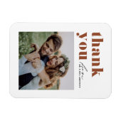 Magnet Flexible Terracotta Retro Typographie Mariage photo moderne (Horizontal)