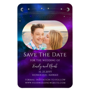 Magnet Flexible Terre et Lune Mauve Céleste Turquoise