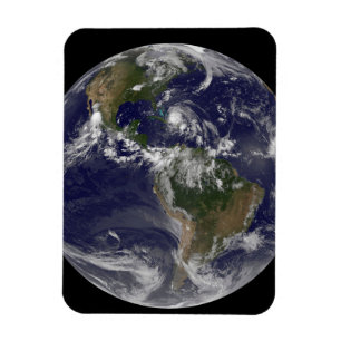 Magnet Flexible Terre Pleine Avec L'Ouragan Irène Au-Dessus Des Ba
