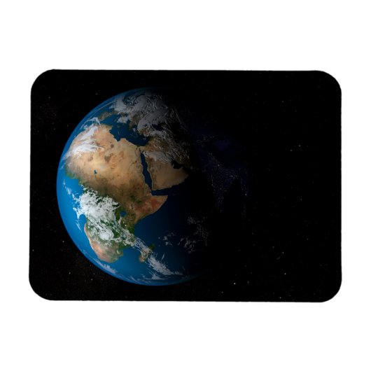 Magnet Flexible Terre Pleine Montrant Des Nuages Simulés Sur L'Afr (Horizontal)