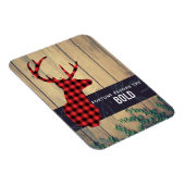 Magnet Flexible Tête de cerf - Rouge rustique avec une citation (Côté Droit)