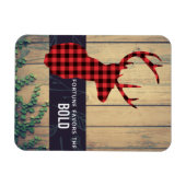 Magnet Flexible Tête de cerf - Rouge rustique avec une citation (Horizontal)