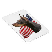 Magnet Flexible Tête de Doberman Pinscher - aimant rouge (Côté Droit)