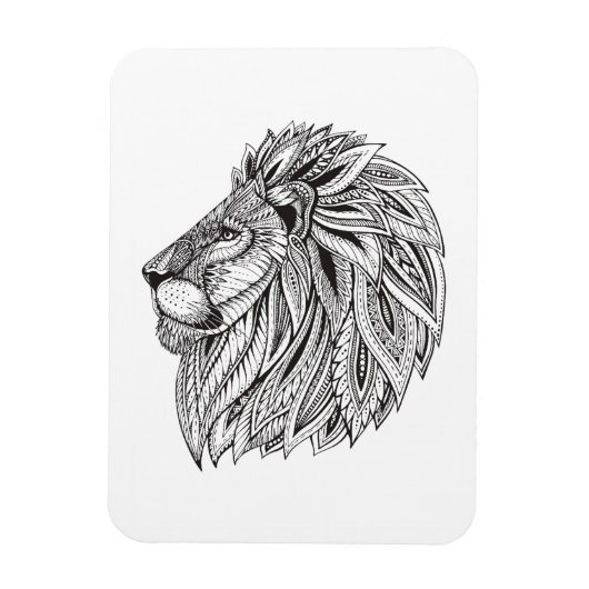 Magnet Flexible Tête de lion à motifs ethniques (Vertical)