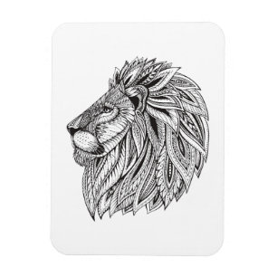 Magnet Flexible Tête modelée ethnique de lion