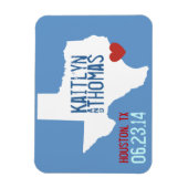 Magnet Flexible Texas Enregistrer la date - Ville personnalisable (Vertical)