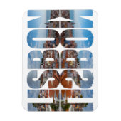 Magnet Flexible Texte de Lisbonne composé vieille ville vue avec r (Vertical)