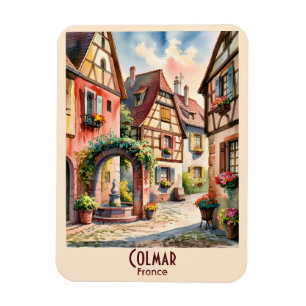 Magnet Flexible Texte personnalisé Colmar Alsace France Voyage Aqu