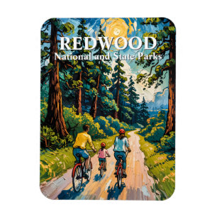 Magnet Flexible Texte personnalisé Forêt de séquoias Famille Cycli