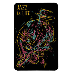 Magnet Flexible Texte personnalisé Jazz Player coloré
