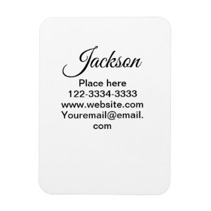 Magnet Flexible Texte simple minimal ajoutez votre nom lieu ville 